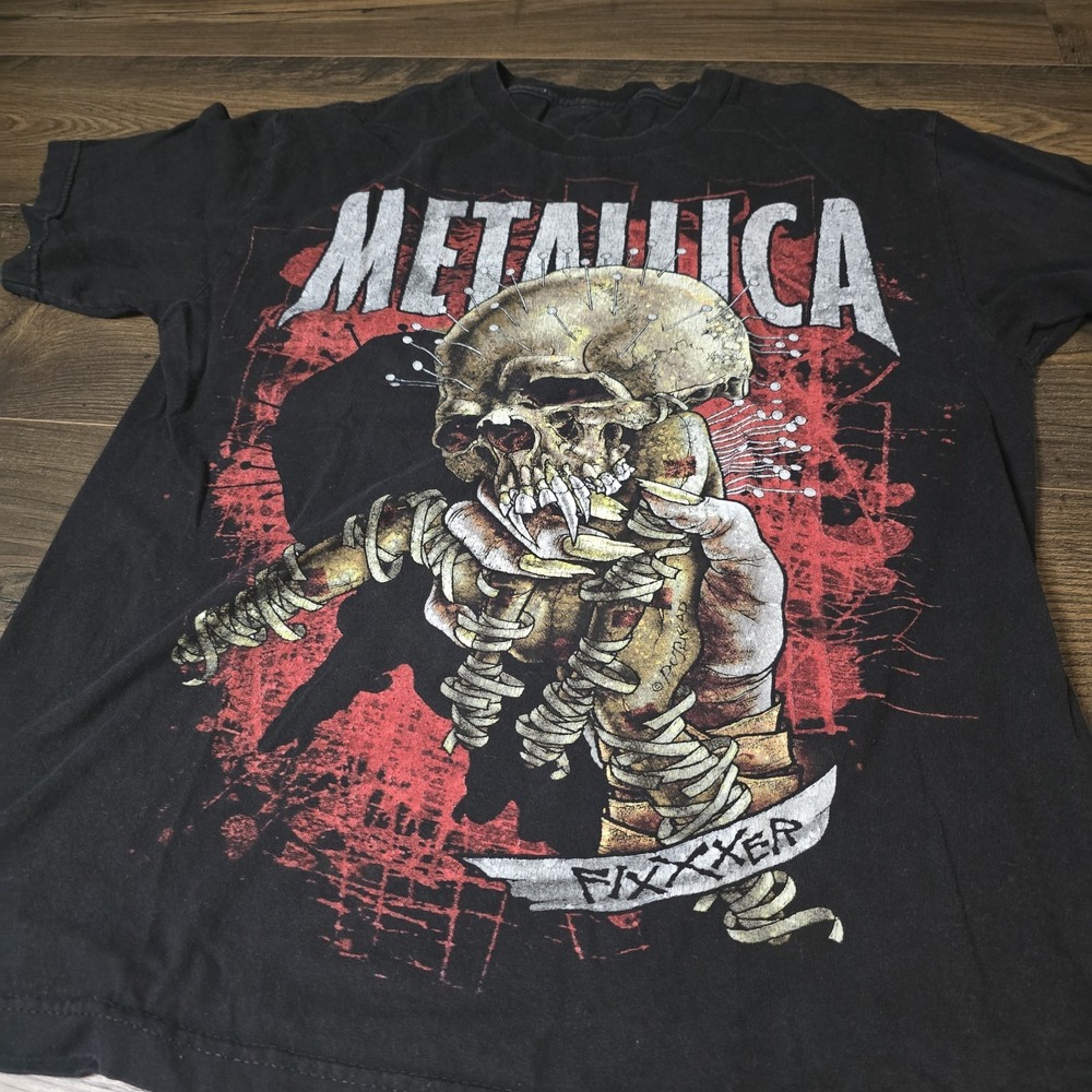Metallica Fixxxer Redux T-Shirt Black Medium Metal Rock Band 90s